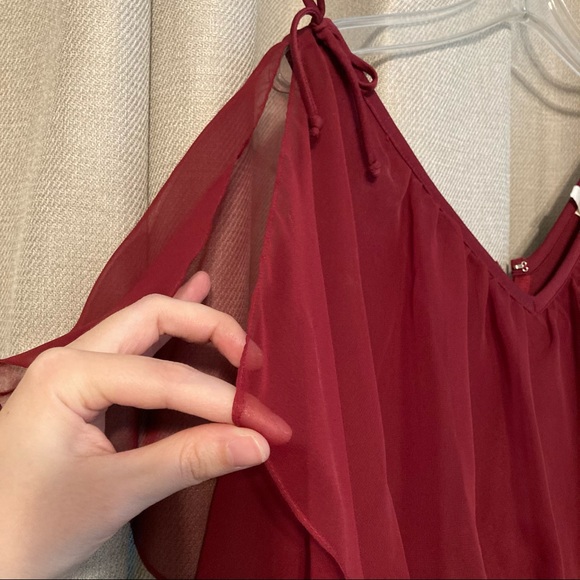 Vintage Burgundy Grecian Formal Gown - Picture 3 of 3